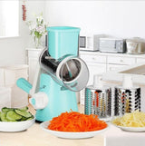 Moonval Rotary Vegetable Slicer, 3-in-1 Cheese Grater with Stainless Steel Drums