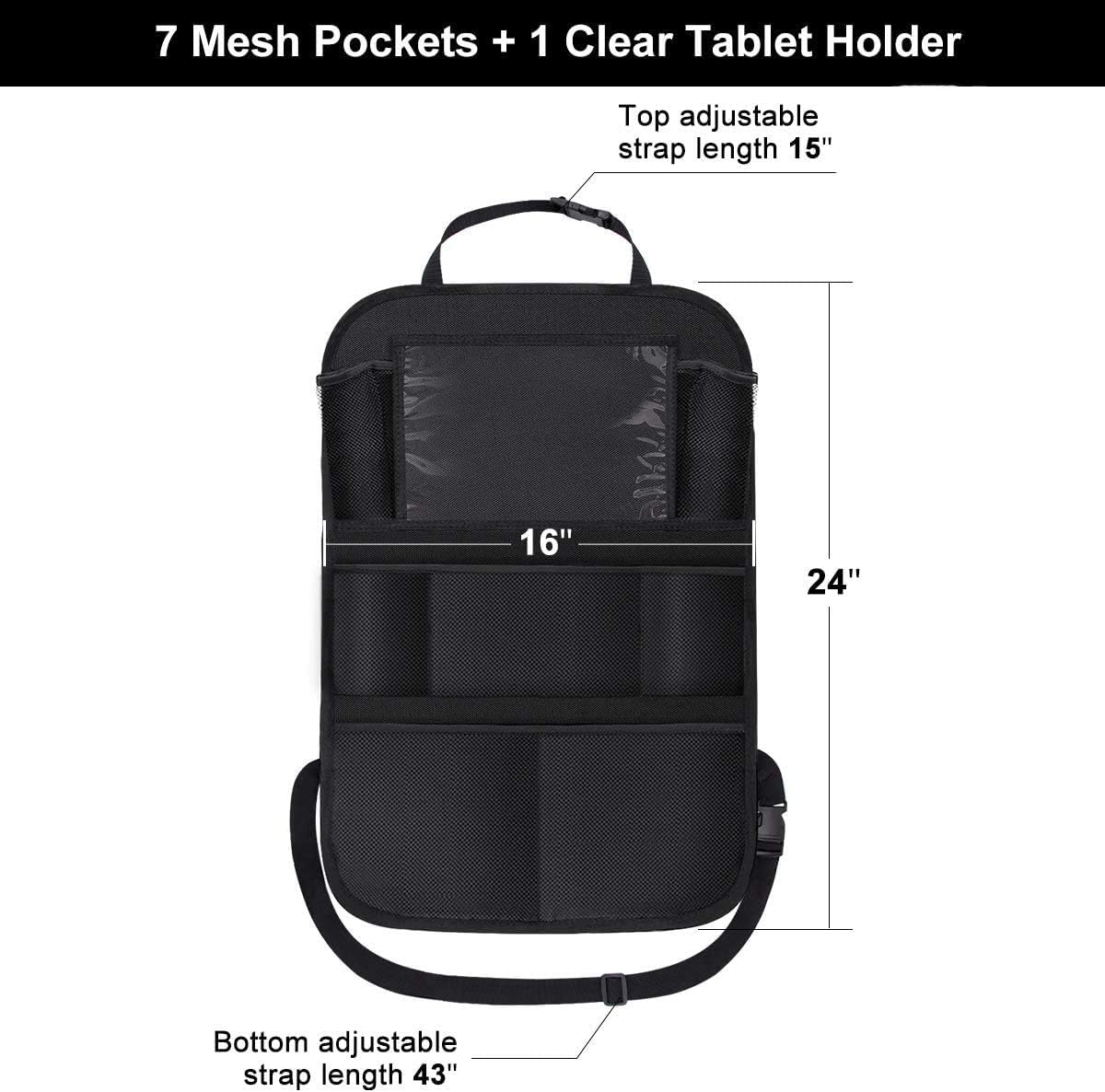 Moonval Backseat Car Organizer, Seat Protector with Tablet Holder & Multi-Pocket Storage for Kids