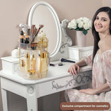 Moonval Makeup Organizer Carousel, 360° Rotating Vanity Storage Rack for Cosmetics & Skincare