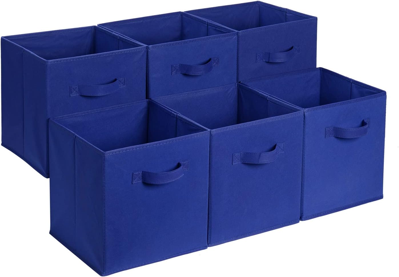 Moonval Fabric Storage Cubes, 6-Pack Collapsible Organizer Bins with Handles for Closet & Shelves