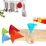 Moonval Collapsible Funnel Set, 4-Piece Food-Grade Silicone Funnels for Kitchen & Bottle Filling