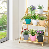 Moonval Plastic Flower Pots, 5-Pack 6-Inch Unbreakable Planters with Drainage & Saucers
