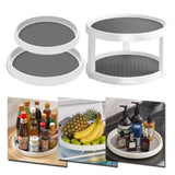Moonval 2-Tier Turntable Organizer, Rotating Storage Tray for Fridge, Pantry & Cabinets