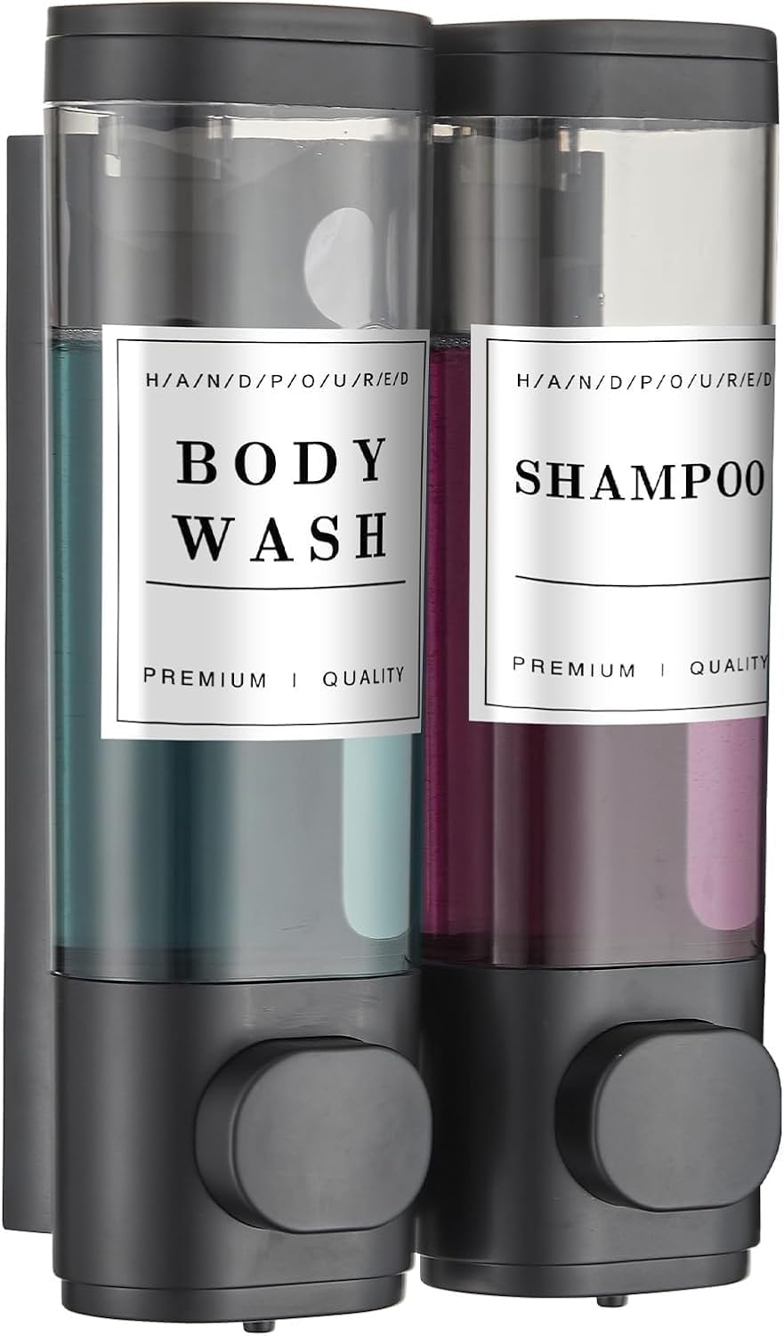 Moonval 3-Chamber Shower Dispenser, No-Drill Wall-Mounted Shampoo & Soap Organizer
