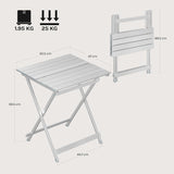 Moonval Folding Camping Side Table, Portable Aluminum Outdoor Picnic Table with Carry Handle