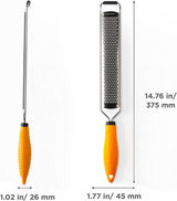Moonval Lemon Zester & Cheese Grater, Stainless Steel Grater for Citrus, Cheese, Garlic & Vegetables