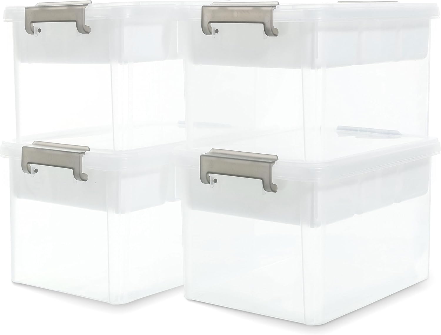 Moonval Craft Storage Box, Clear Organizer with Removable Tray for Art & Sewing Supplies