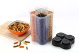 Moonval Storage Container, 4-Section 2500ml Clear Food Organizer with Lid for Snacks & Spices
