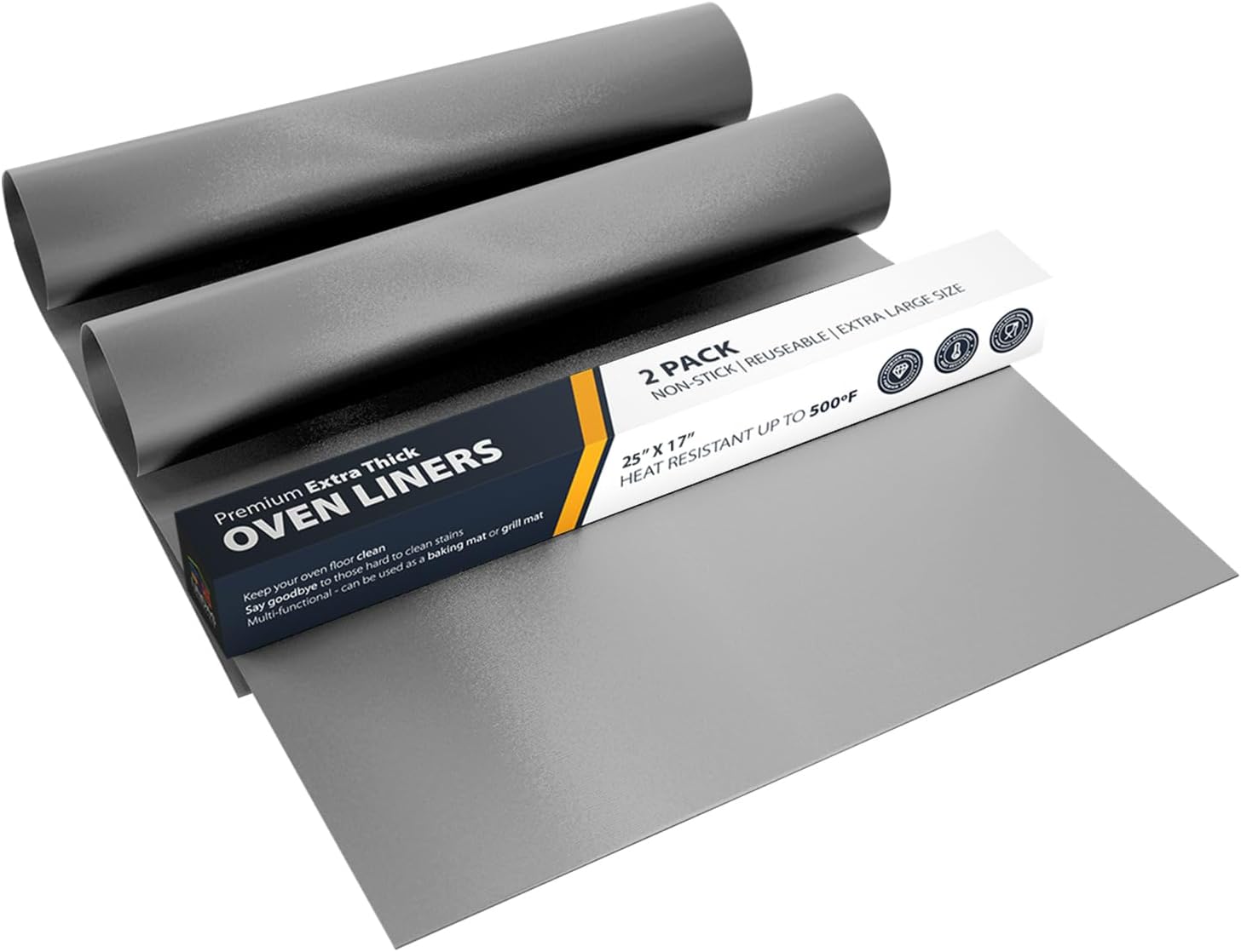 Moonval Heavy Duty Oven Liner, 17 x 75 Inch Non-Stick Reusable Heat-Resistant Mat