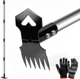 Moonval Weed Puller Tool, 60-Inch Long Handle 2-in-1 Garden Hoe & Weed Rake for Lawn & Garden