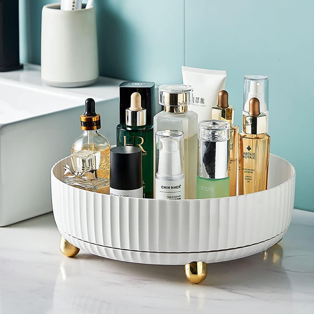 Moonval Rotating Organizer Tray, Luxury 360° Turntable Storage for Spices, Cosmetics & Skincare