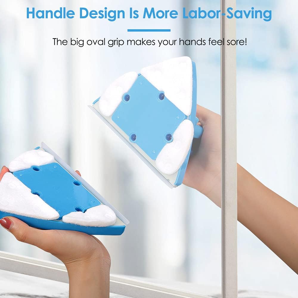 Moonval Magnetic Window Cleaner, Double-Sided Glass Cleaning Tool for Single & Double Glazed Windows