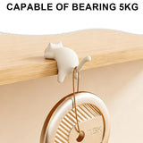 Moonval Cat Desk Hook, Self-Adhesive Table Hanger for Bags, Headphones & Cables