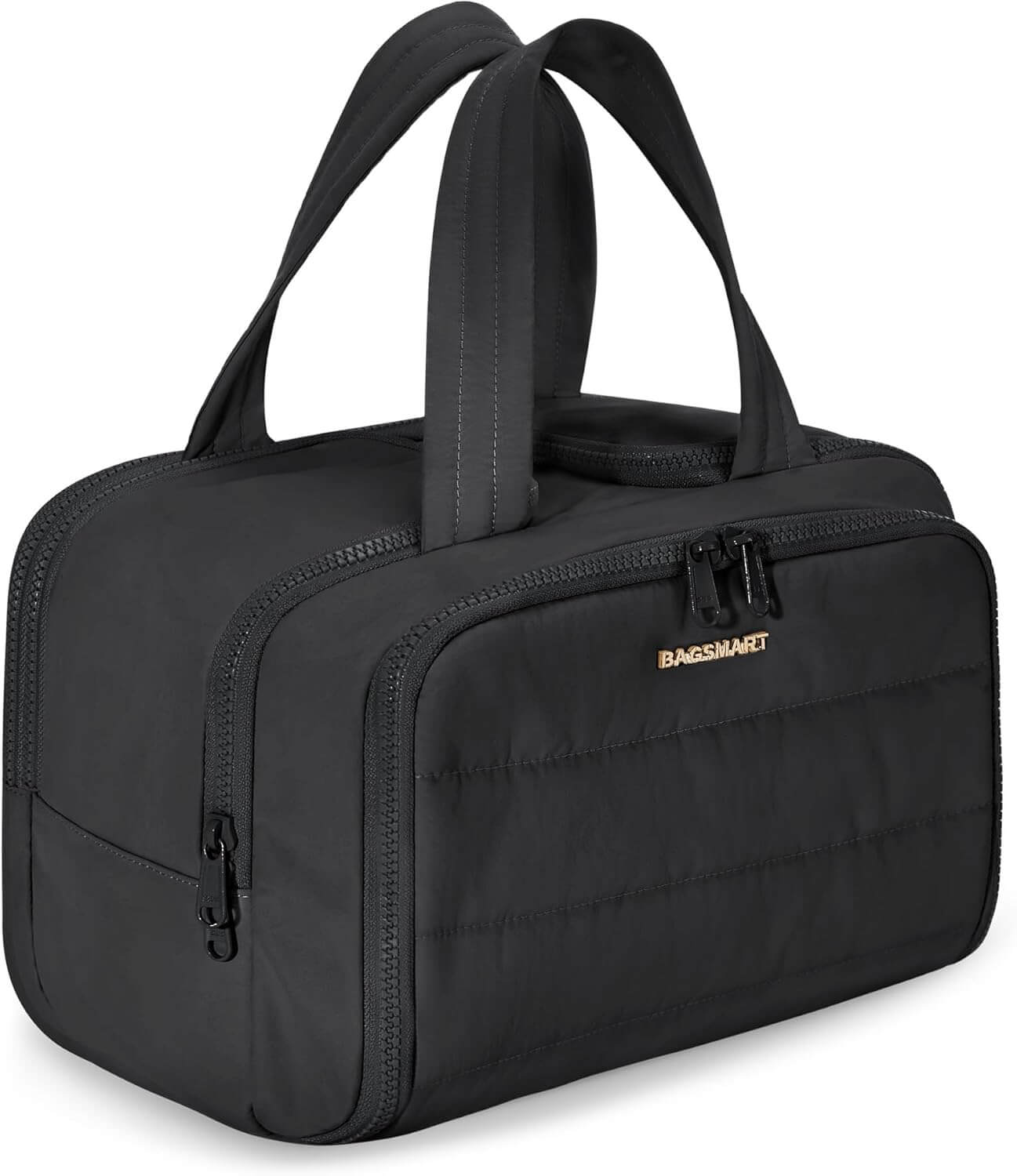 Moonval Travel Toiletry Bag, Waterproof Cosmetic Organizer with Wet Dry Compartment