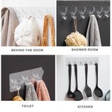 Moonval Adhesive Hooks, 6-Pack Heavy-Duty Self-Adhesive Wall Hooks for Home Organization