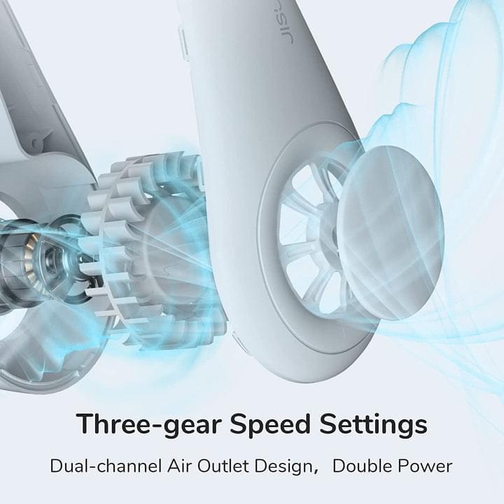 Moonval Portable Neck Fan, USB Rechargeable Hands-Free Bladeless Personal Cooling Fan