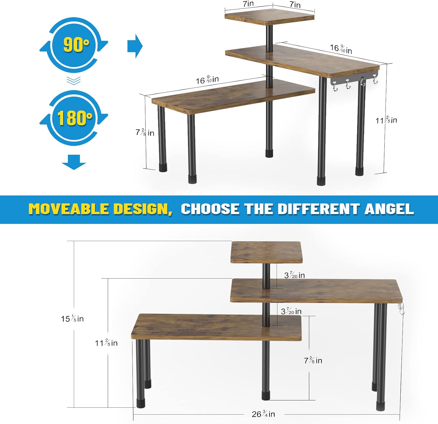 Moonval Countertop Organizer,  Corner Shelf for Kitchen, Bathroom, Coffee Station & Vanity