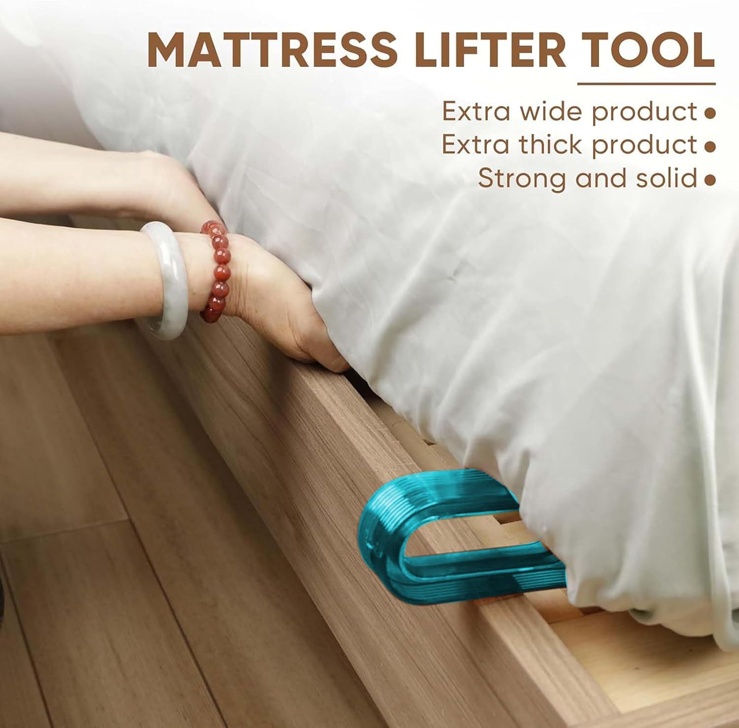 Moonval Mattress Lifter & Bedsheet Tucker Tool, Wide Comfort-Grip Handle for Bed Making