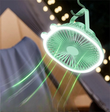 Moonval Portable Desk Fan with LED Light, Rechargeable 2-in-1 Quiet USB Cooling Fan