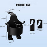 Moonval Car Seat Cup Holder & Phone Mount, Headrest Organizer with Bag Hooks