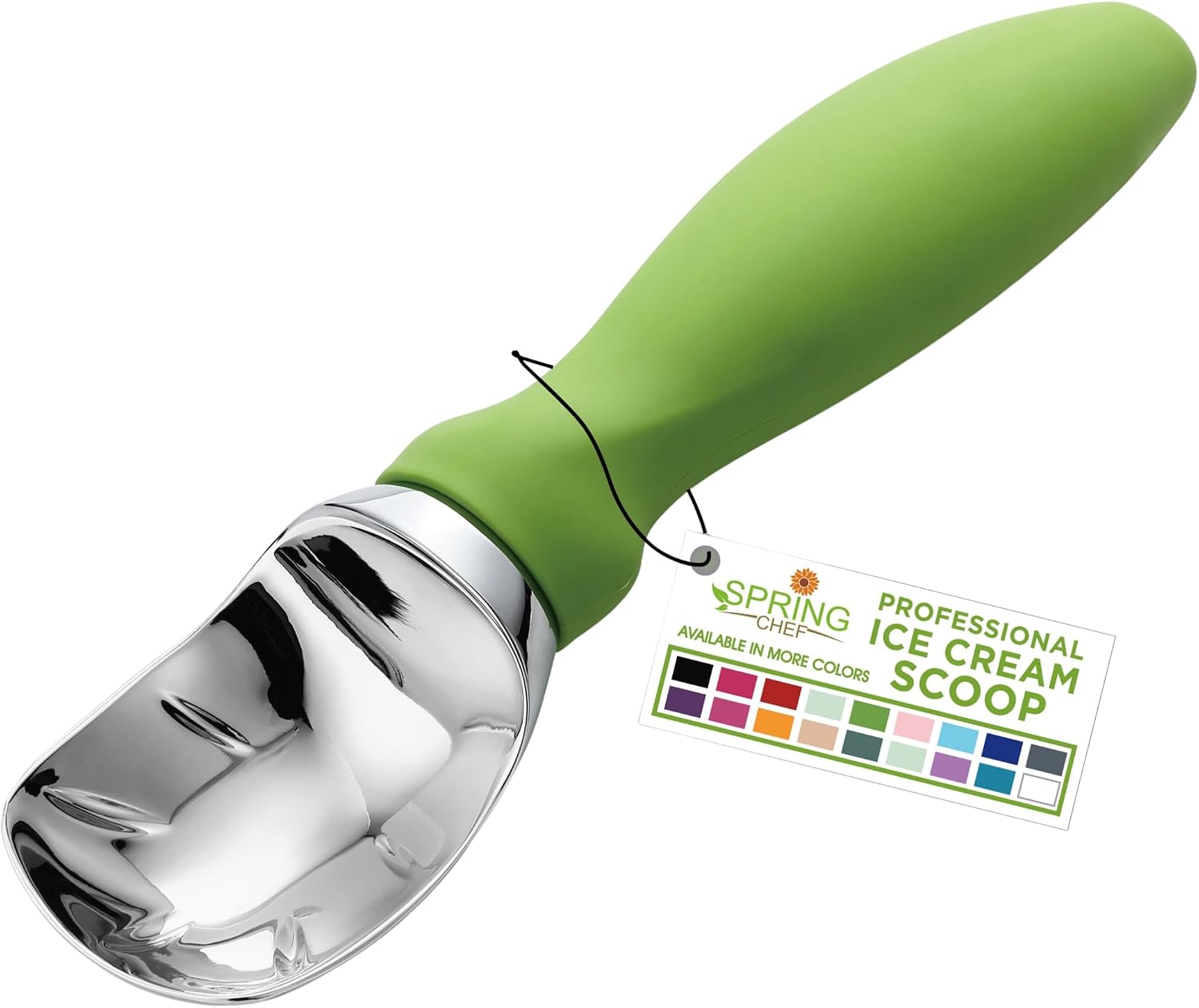 Moonval Ice Cream Scoop, Heavy-Duty Metal Scooper for Ice Cream, Cookie Dough & Frozen Desserts