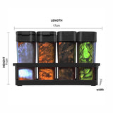 Moonval Masala Storage Box, 8-Piece Airtight Spice Container Set with Organizer Rack