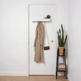 Moonval Wall Mounted Coat Rack, Steel Shelf with 5 Heavy-Duty Hooks for Entryway, Hallway & Bedroom