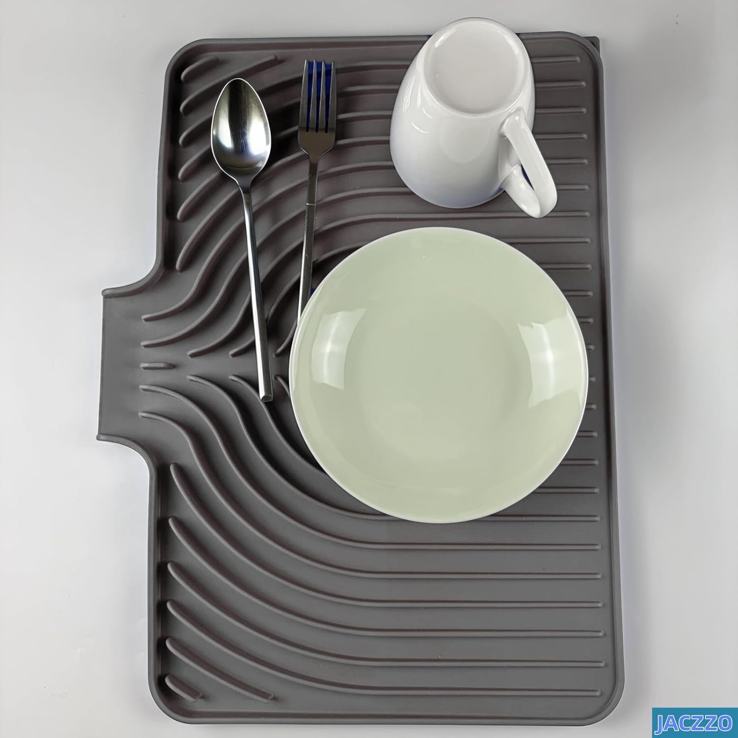 Moonval Silicone Dish Drying Mat, 40 × 30 cm Self-Draining Kitchen Counter Mat