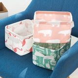 Moonval Foldable Canvas Storage Baskets, Small Fabric Organizer Bins with Handles, Set of 4