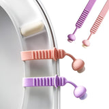 Moonval Silicone Toilet Seat Lifter Handles, Adjustable No-Adhesive Pull Tabs, Set of 4