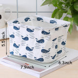 Moonval Foldable Canvas Storage Baskets, Small Fabric Organizer Bins with Handles, Set of 4