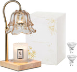 Moonval Candle Warmer Lamp, Height-Adjustable Dimmable Wax Warmer with Timer for Jar Candles, Gold