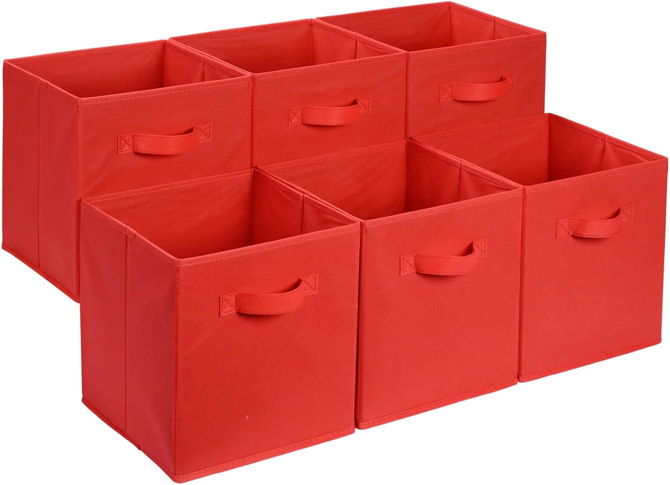Moonval Fabric Storage Cubes, 6-Pack Collapsible Organizer Bins with Handles for Closet & Shelves