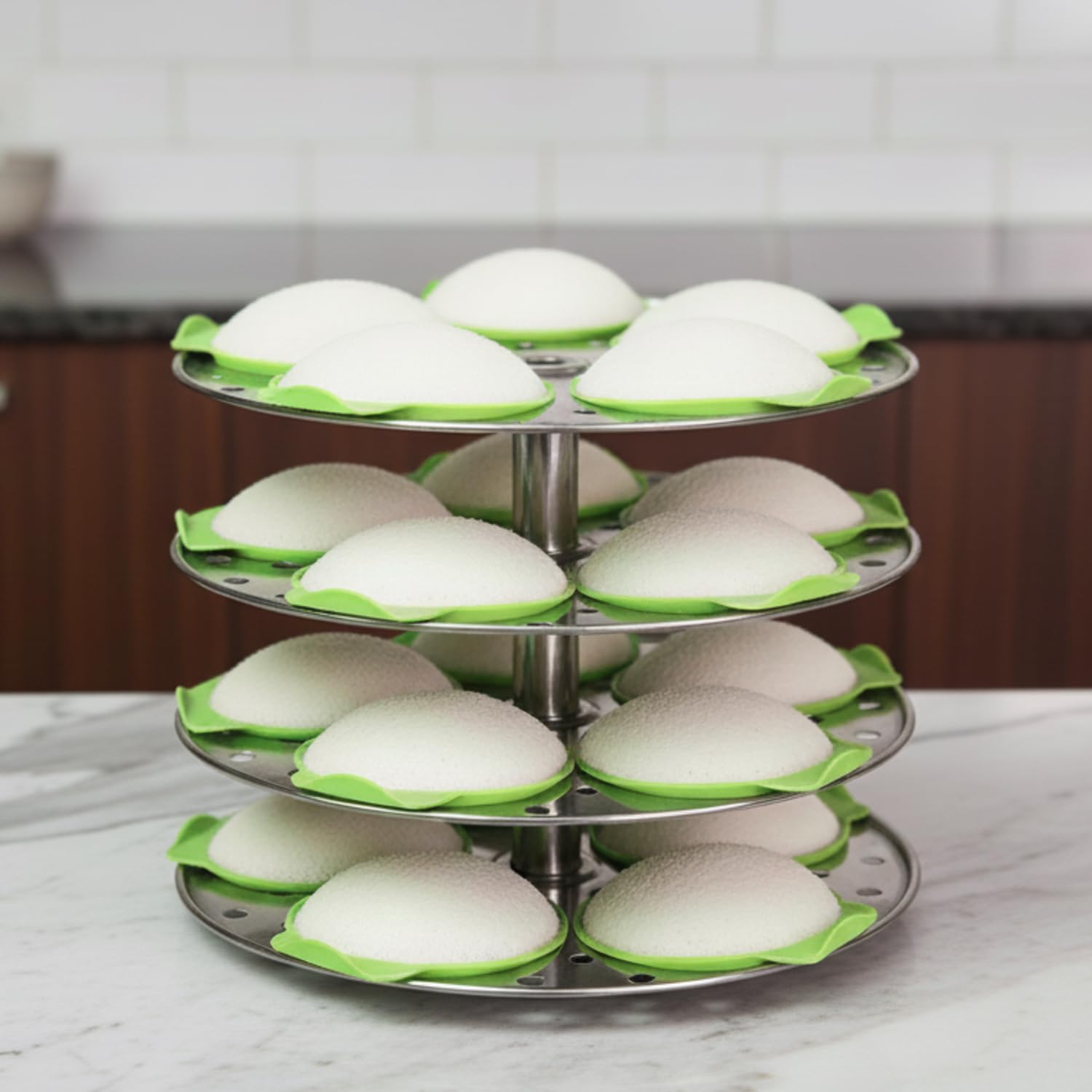 Moonval Silicone Idli Moulds, Non-Stick BPA-Free Steaming Cups, Set of 8