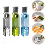 Moonval Bottle Cleaning Brush Set, Long Silicone Scrubber & 3-in-1 Lid Detail Brush