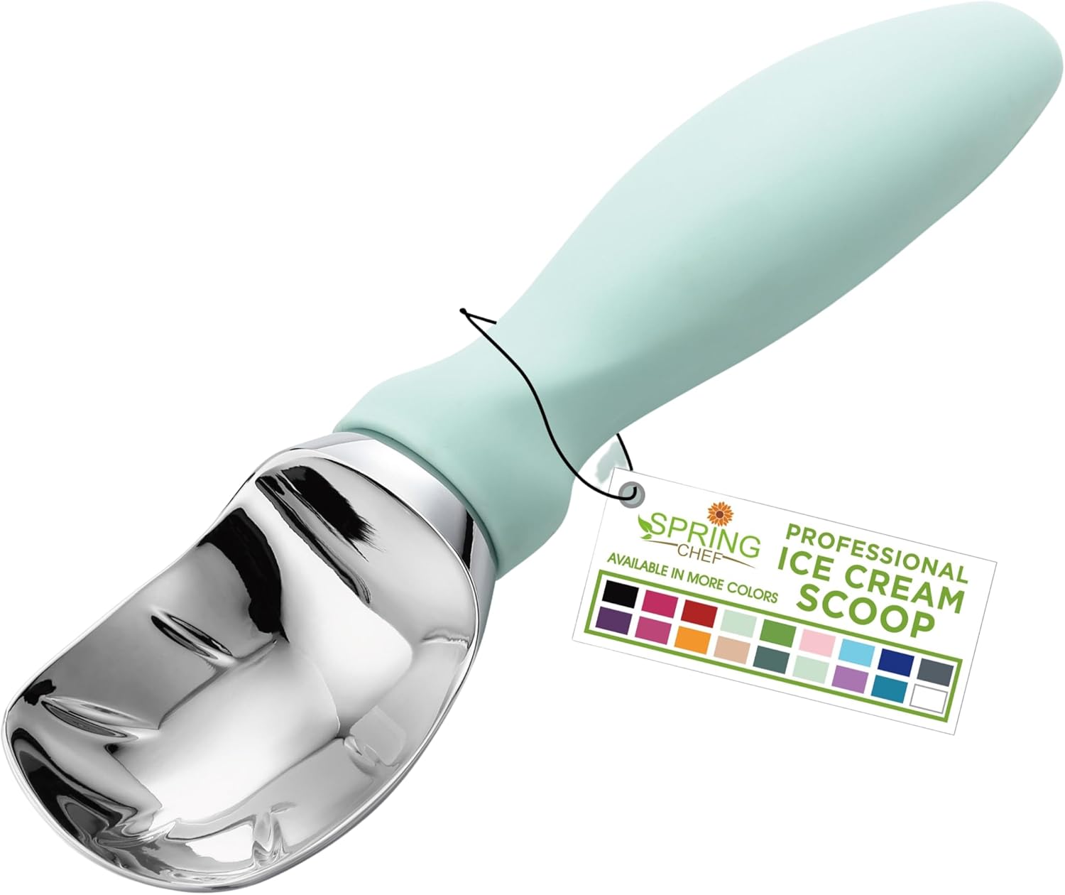 Moonval Ice Cream Scoop, Heavy-Duty Metal Scooper for Ice Cream, Cookie Dough & Frozen Desserts