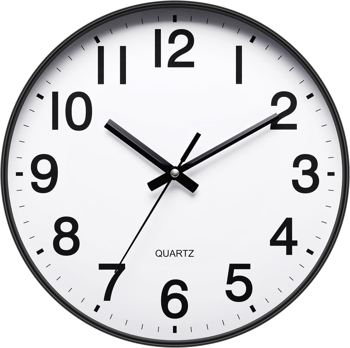 Moonval Silent Wall Clock, 12-Inch Non-Ticking Battery-Operated Clock for Home & Office Decor