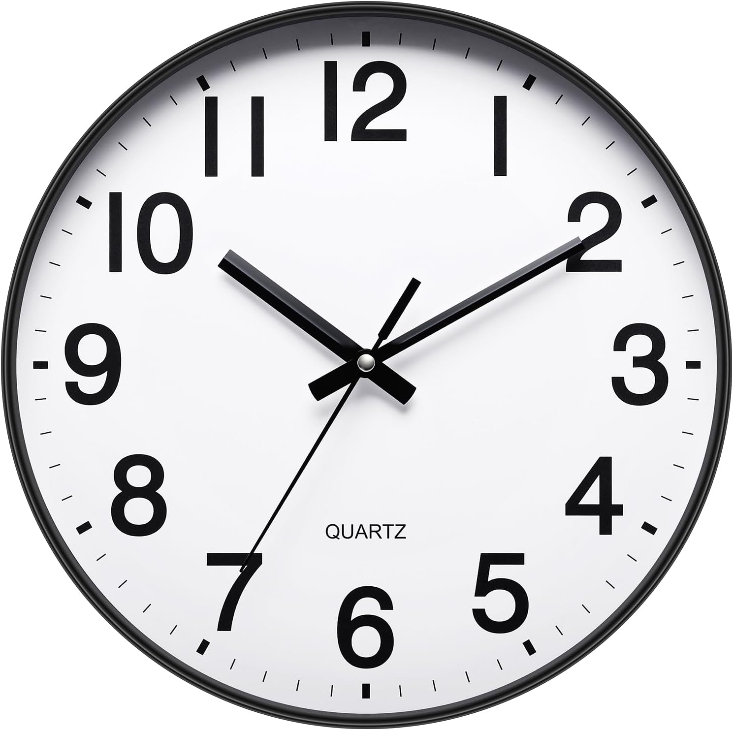 Moonval Silent Wall Clock, 12-Inch Non-Ticking Battery-Operated Clock for Home & Office Decor