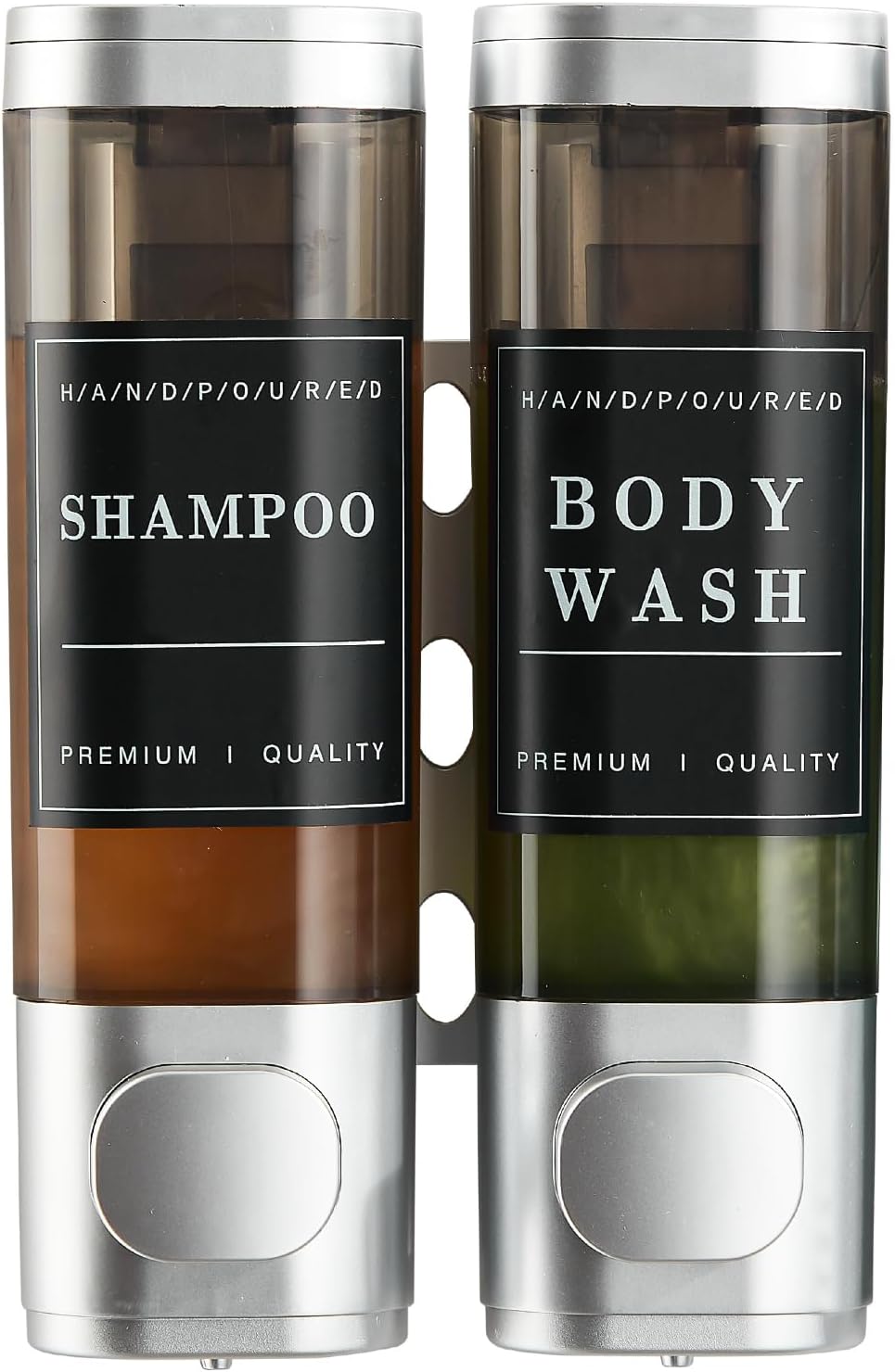 Moonval 3-Chamber Shower Dispenser, No-Drill Wall-Mounted Shampoo & Soap Organizer