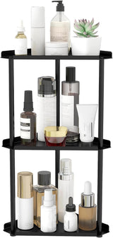 Moonval Corner Countertop Organizer, 3-Tier Vanity Shelf for Makeup, Skincare, Kitchen & Bathroom