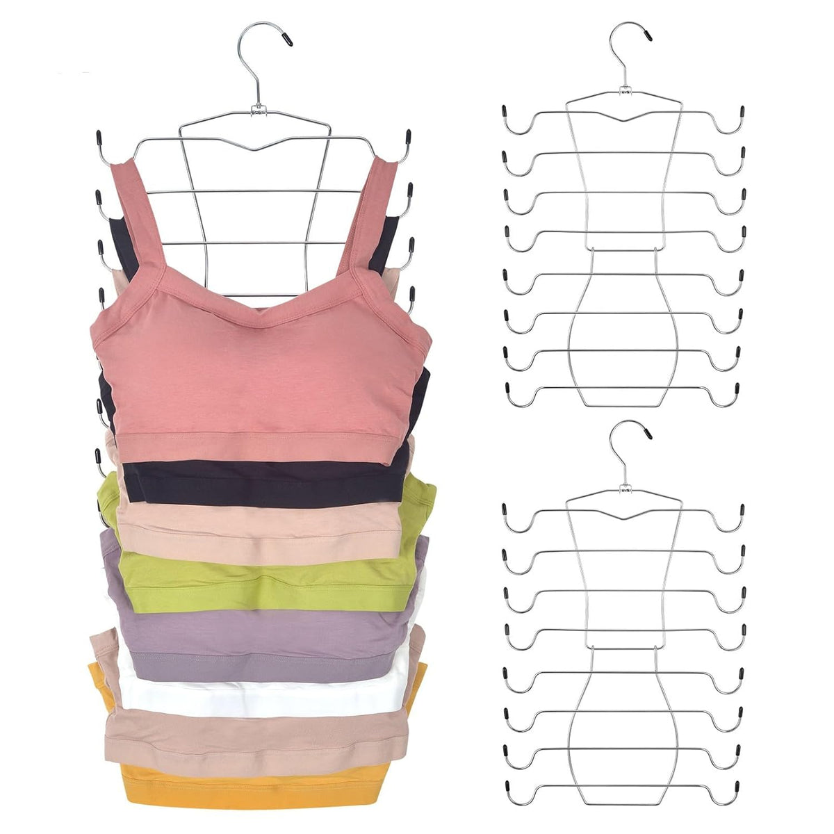 Moonval Clothes Organizer Hanger, 8-Layer Steel Space-Saving Hanger for Tank Tops, Bras & Scarves