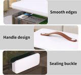 Moonval Medicine Organizer, 3-Tier Portable First Aid Storage Box with Leather Handle for Home