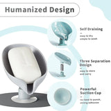Moonval Leaf Soap Holder, Self-Draining Suction Cup Dish for Bathroom & Kitchen