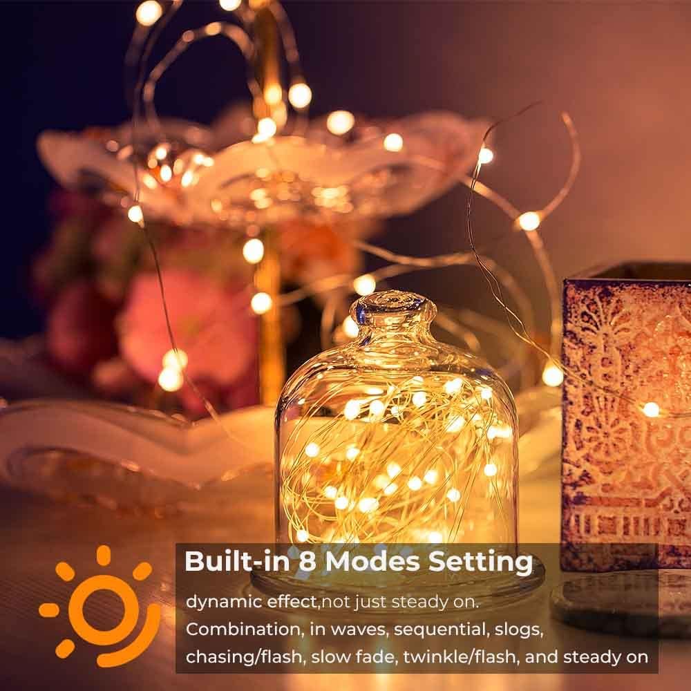 Moonval Fairy String Lights, 100 LED 33 ft USB Twinkle Lights for Bedroom & Home Decor