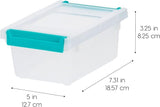 Moonval Craft Storage Bins, 6-Pack 1 Qt Clear Stackable Containers with Lids & Secure Latches