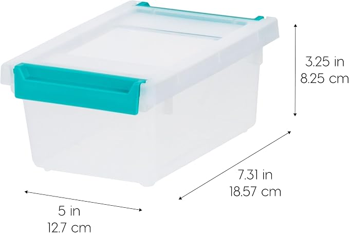 Moonval Craft Storage Bins, 6-Pack 1 Qt Clear Stackable Containers with Lids & Secure Latches