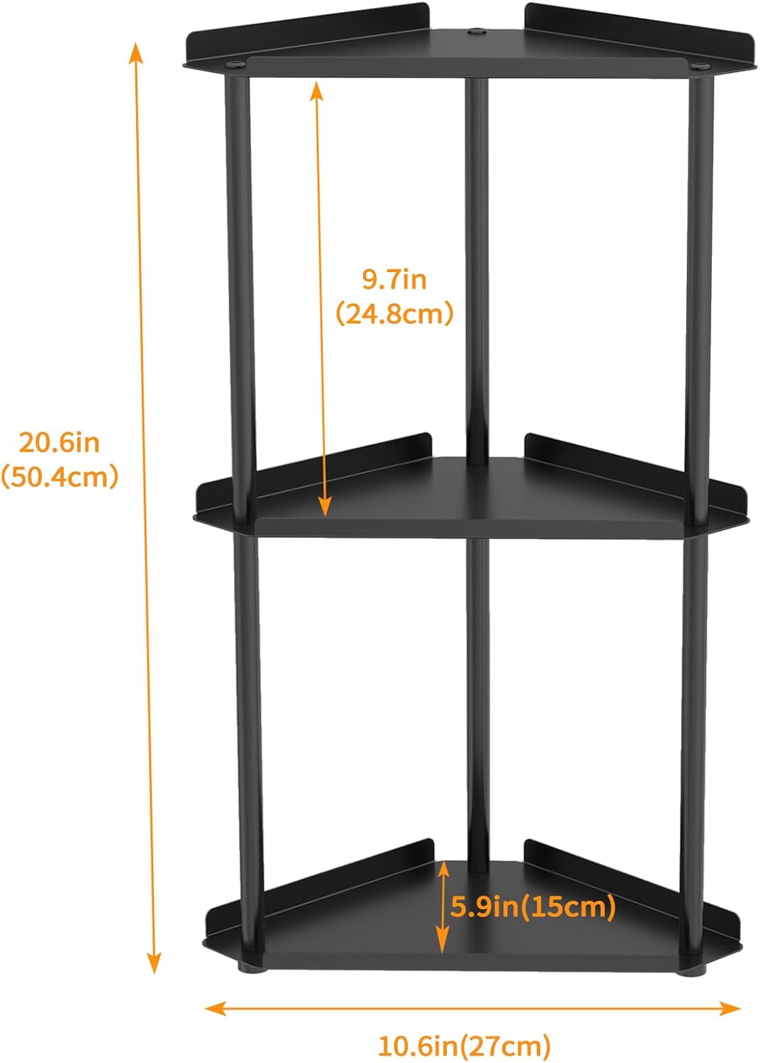 Moonval Corner Countertop Organizer, 3-Tier Vanity Shelf for Makeup, Skincare, Kitchen & Bathroom