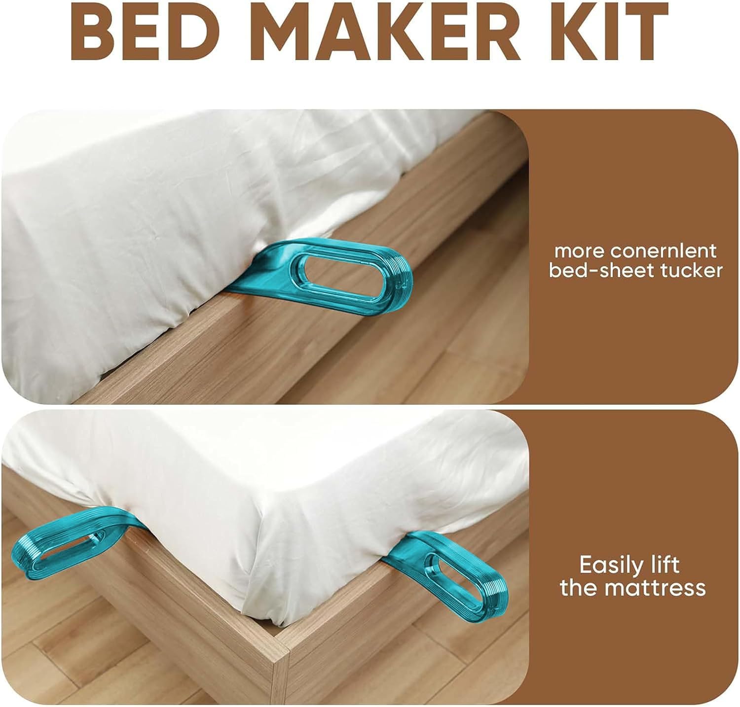 Moonval Mattress Lifter & Bedsheet Tucker Tool, Wide Comfort-Grip Handle for Bed Making