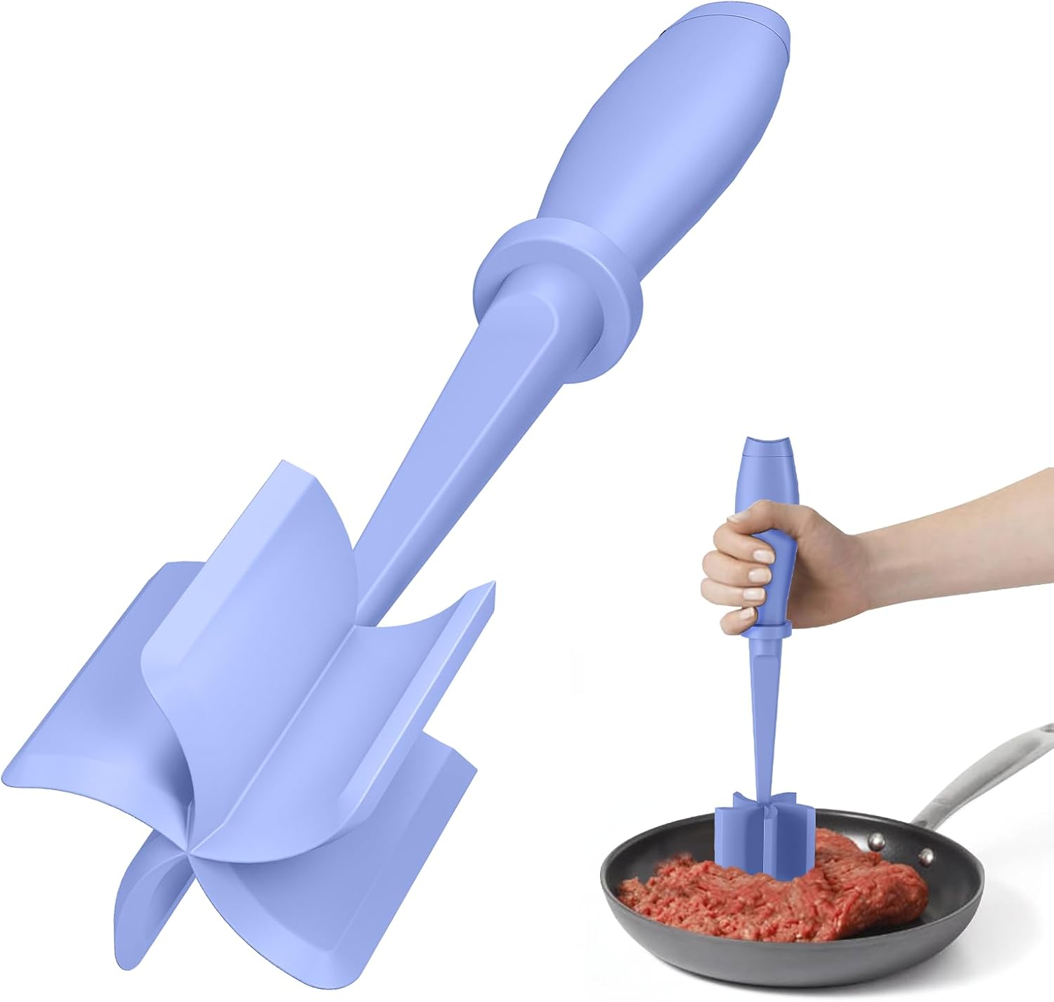 Moonval Meat Chopper, Heat-Resistant Ground Beef Masher & Hamburger Grinder for Kitchen Cooking