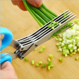 Moonval 5-Blade Stainless Steel Herb Scissors with Cleaning Comb for Fast Kitchen Prep
